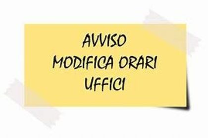 Orario dei Servizi degli uffici comunali per il mese di Agosto 2024